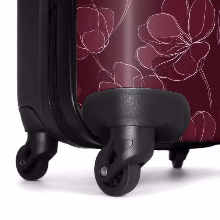 Koffer - Bloemen - Patroon - Bordeauxrood — 6