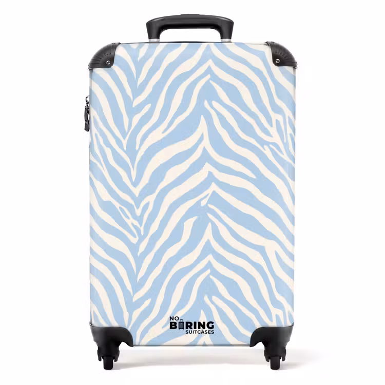 Koffer - Zebra - Motief - Blauw - Wit — 1