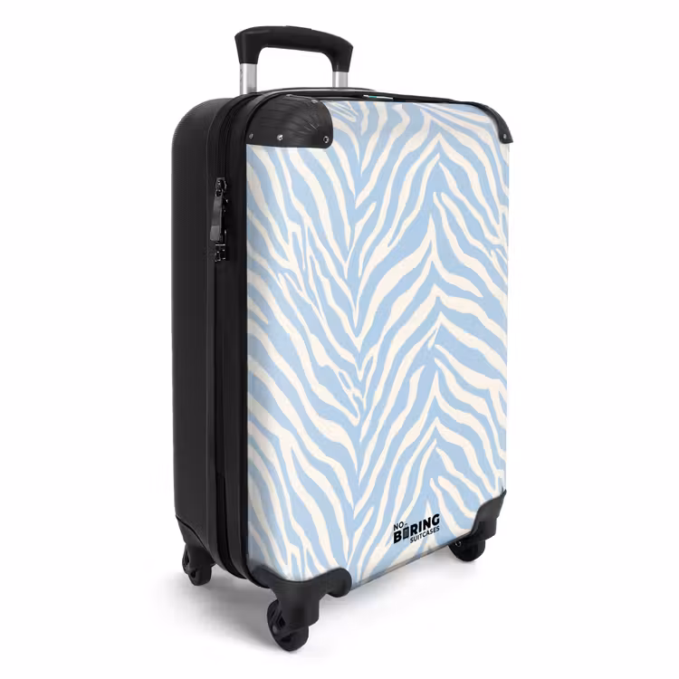 Koffer - Zebra - Motief - Blauw - Wit — 4