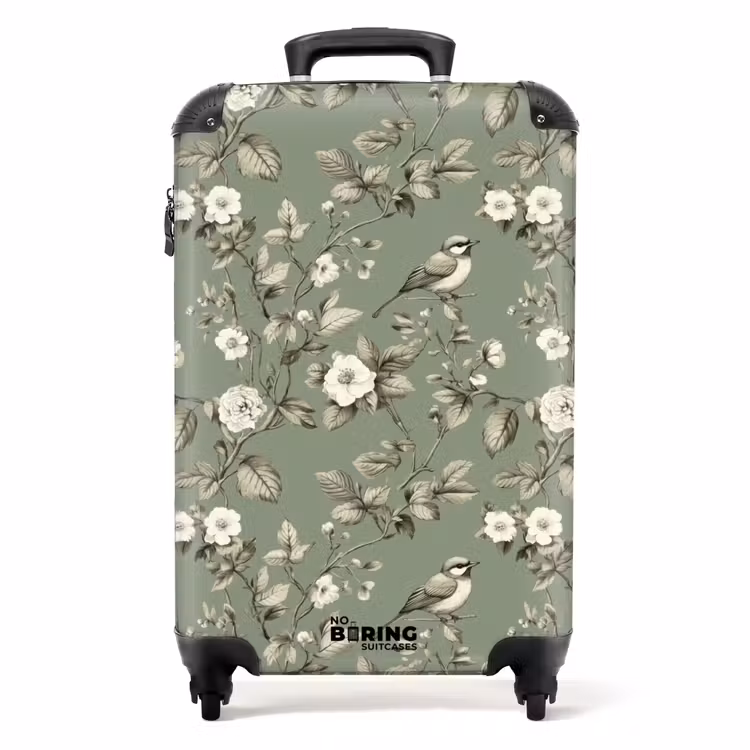 Koffer - Botanisch - Vogels - Groen — 1