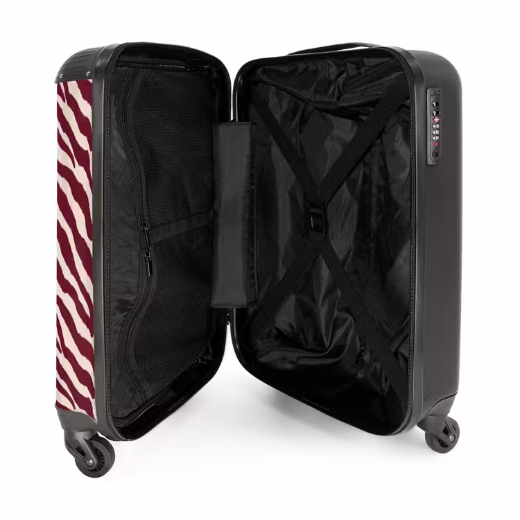 Koffer - Zebra - Motief - Bordeaux - Rood — 3
