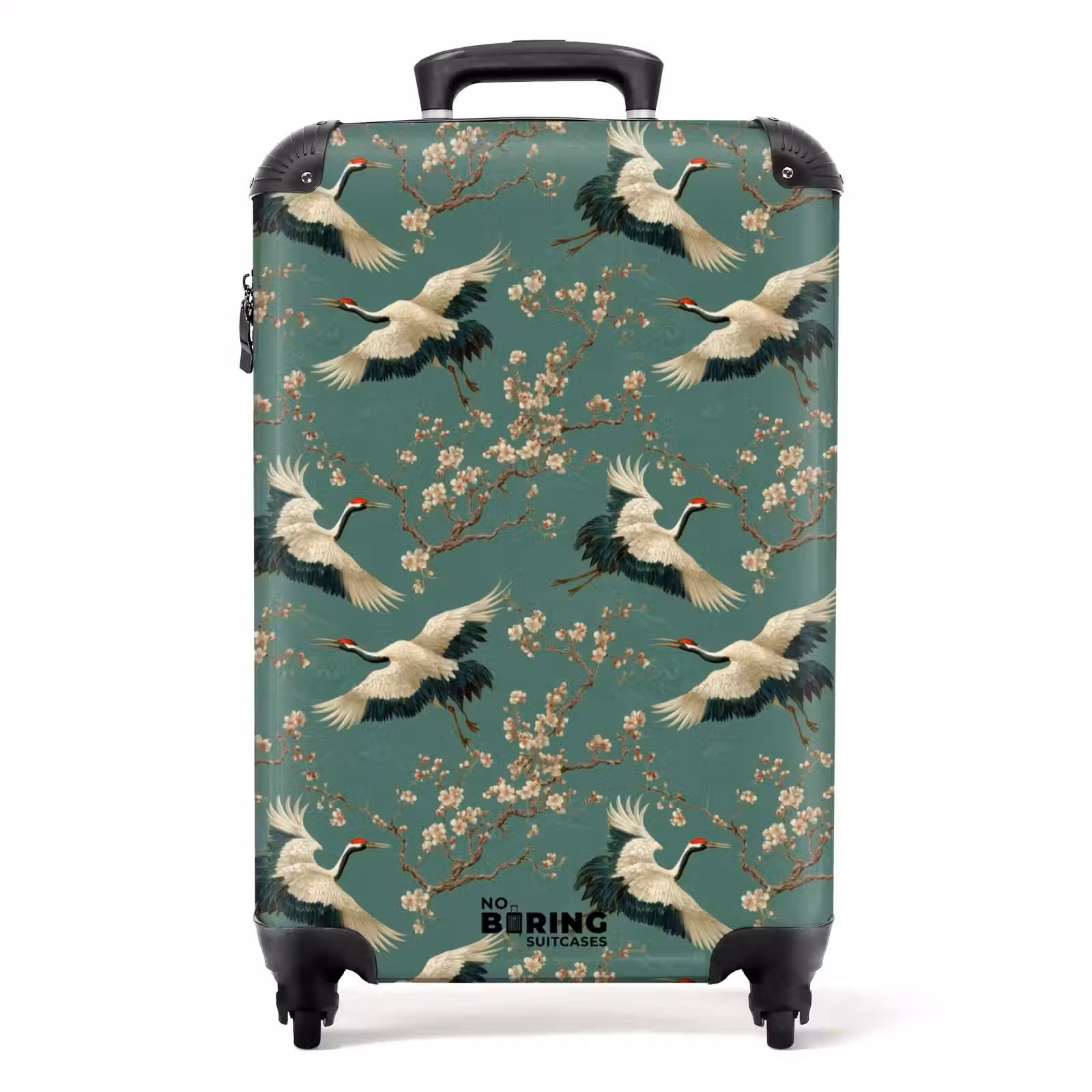 Koffer - Kersenbloesem - Kraamvogels - Groen — 1