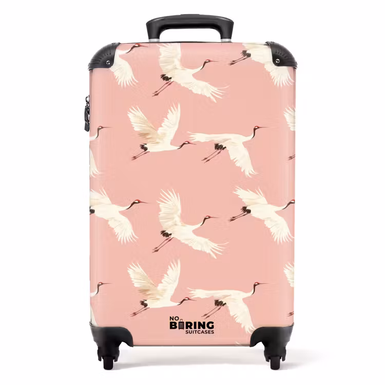 Koffer - Modern - Kraanvogels - Roze — 1
