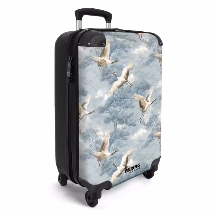Koffer - Wolken - Kraanvogels - Blauw — 4