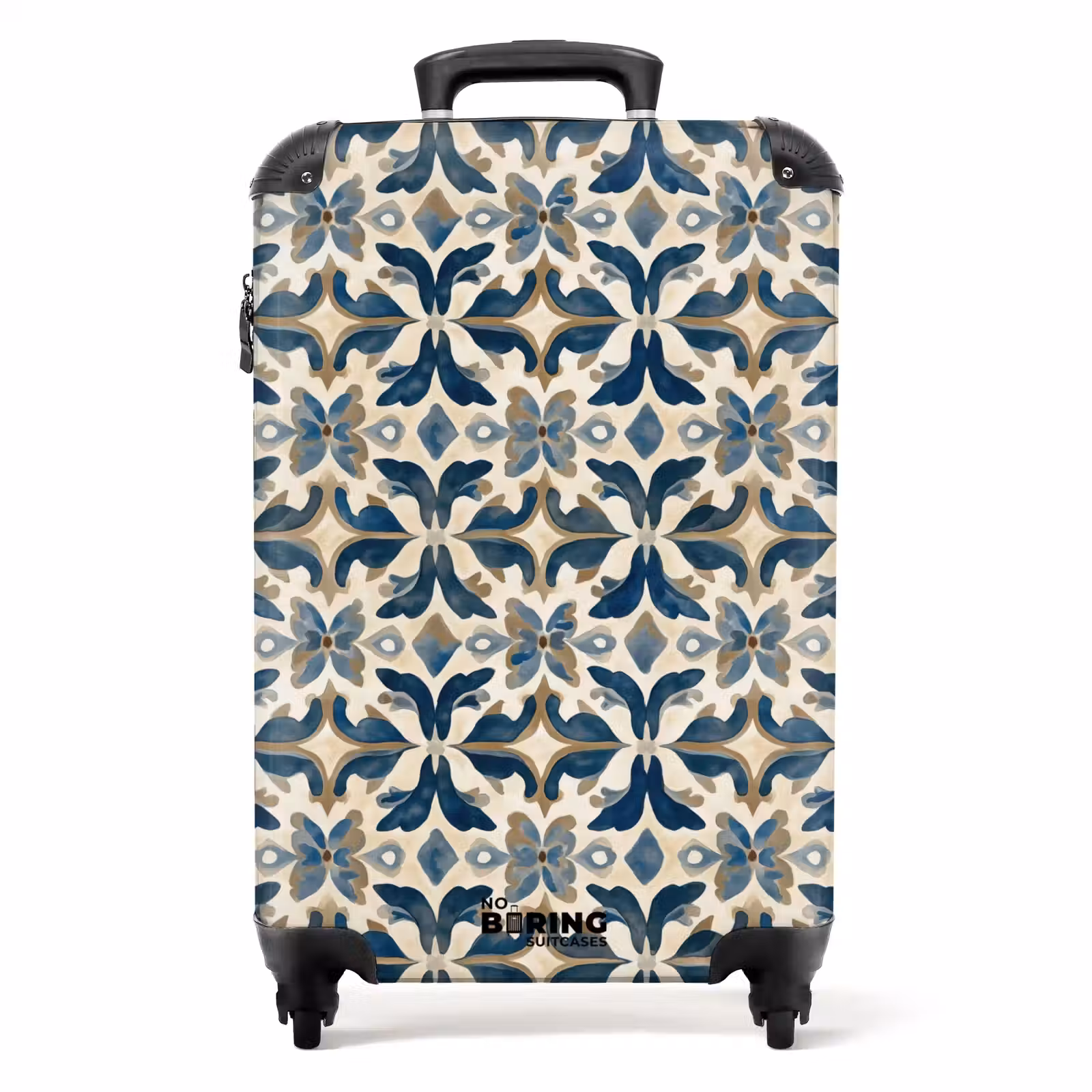 Koffer - Tegel - Patroon - Blauw - Beige — 1