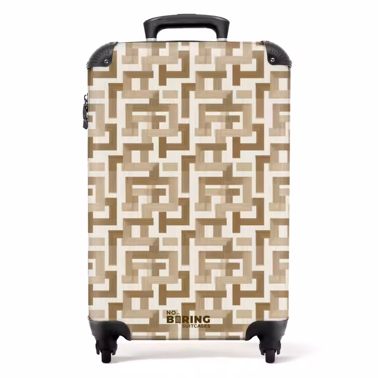 Koffer - Geometrisch - Retro - Bruin — 1