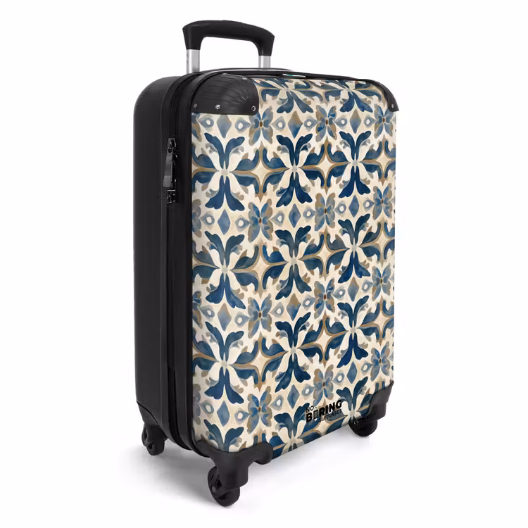 Koffer - Tegel - Patroon - Blauw - Beige — 4