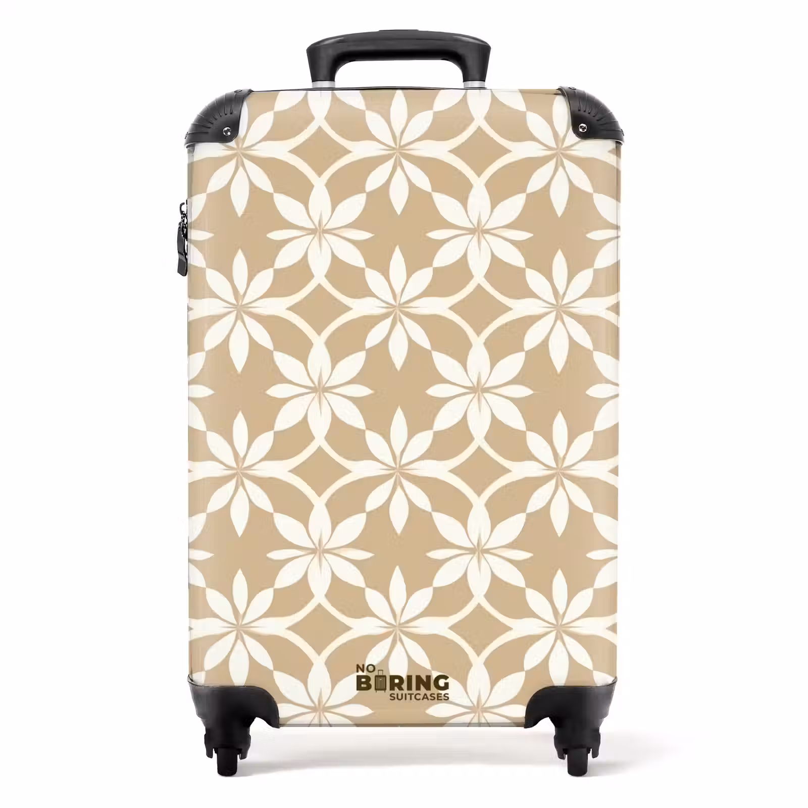 Koffer - Bloemen - Patroon - Beige — 1