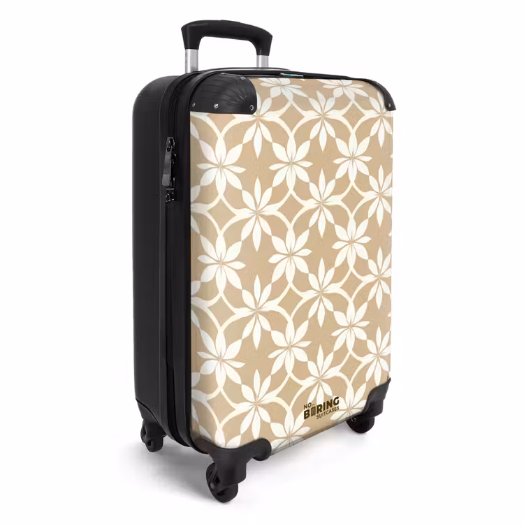 Koffer - Bloemen - Patroon - Beige — 4