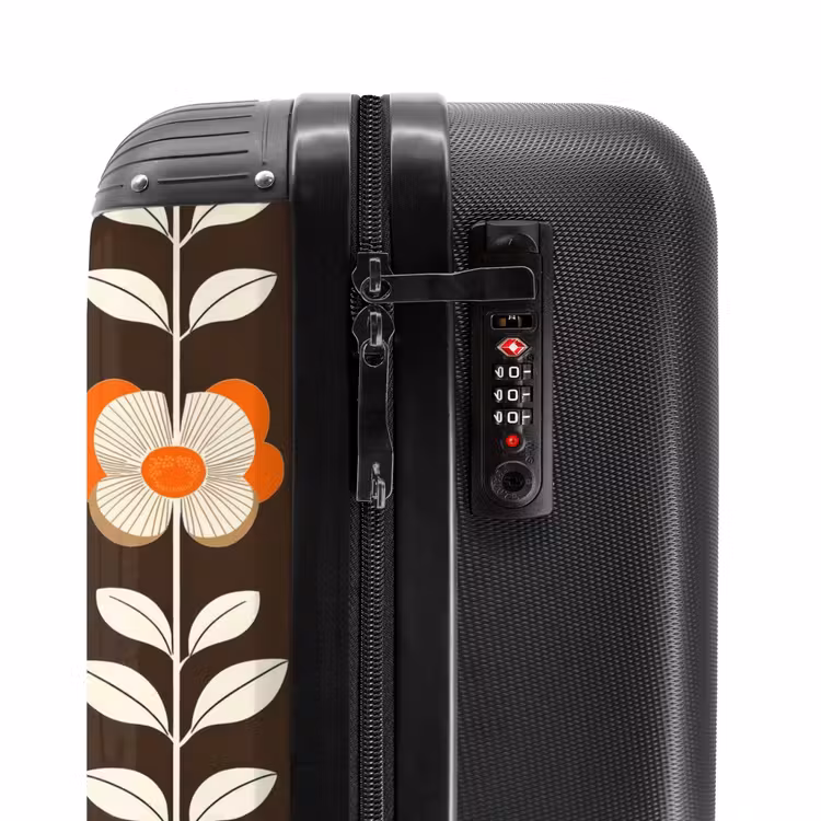Koffer - Bloemen - Retro - Bruin — 5