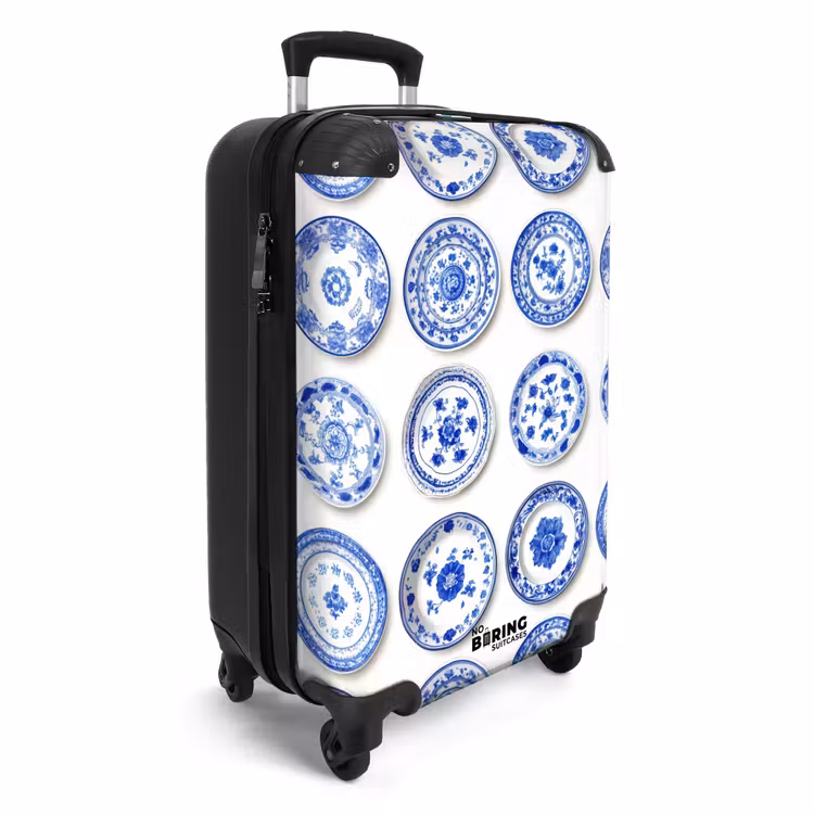 Koffer - Borden - Bloemen - Patroon - Blauw — 4