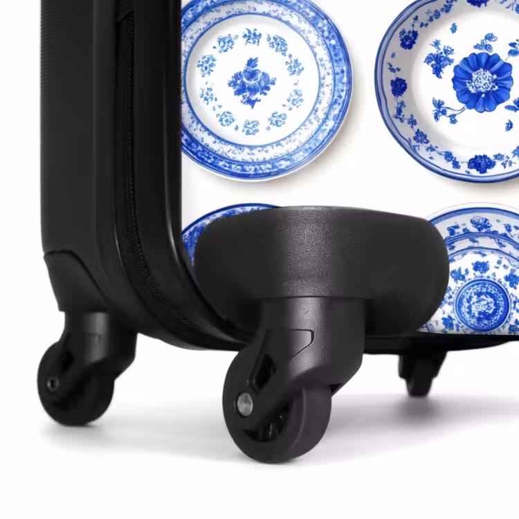 Koffer - Borden - Bloemen - Patroon - Blauw — 6