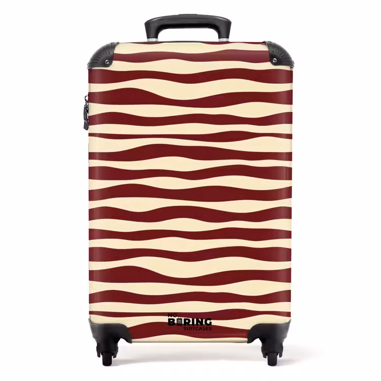 Koffer - Golven - Rood - Patroon - Crème — 1