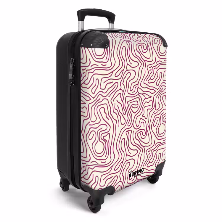 Koffer - Kronkelende lijn - Magenta - Crème — 4