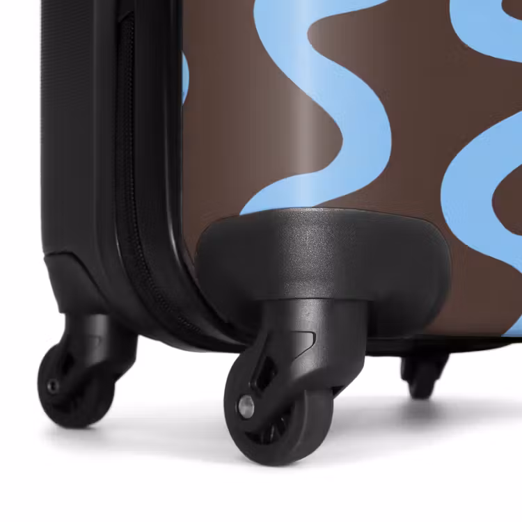 Koffer - Kronkelende lijnen - Blauw - Bruin - Minimalistisch — 6