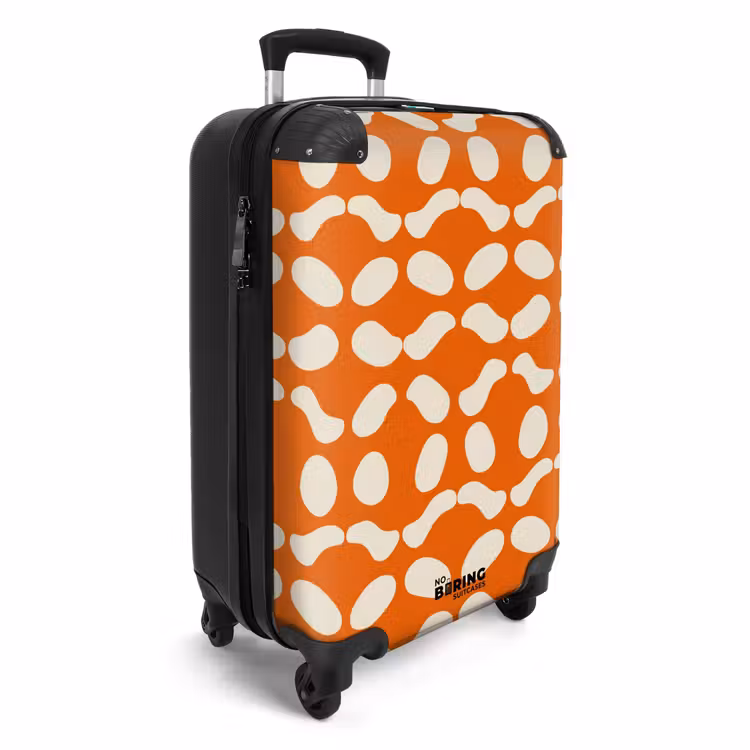 Koffer - Oranje - Ruitpatroon - Wit — 4