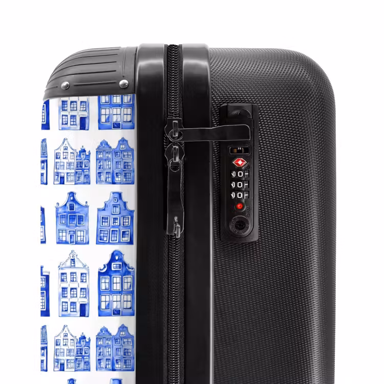 Koffer - Patroon - Huizen - Blauw — 5