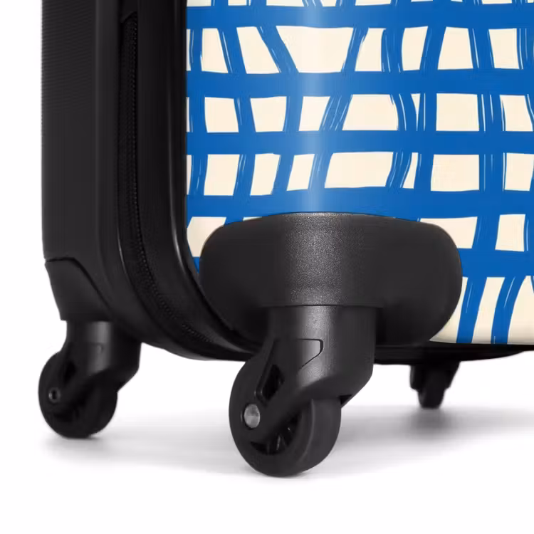 Koffer - Ruitpatroon - Blauw - Crème — 6