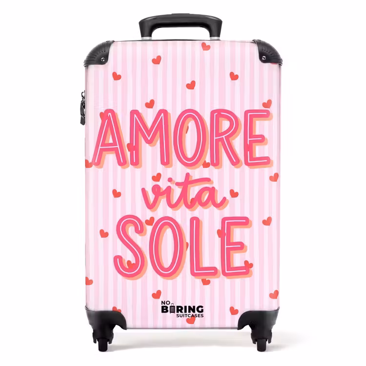Koffer - Amore vita sole - Roze - Hartjes — 1