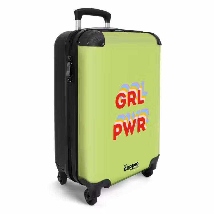 Koffer - Grl pwr - Groen - Rood - 3D — 4