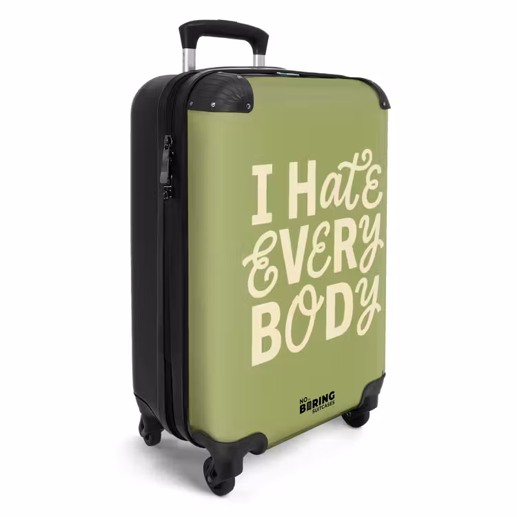 Koffer - I hate everybody - Groen - Retro — 4