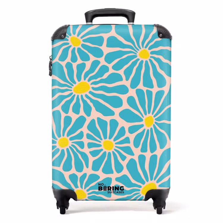 Koffer - Pastel bloemen - Blauw — 1