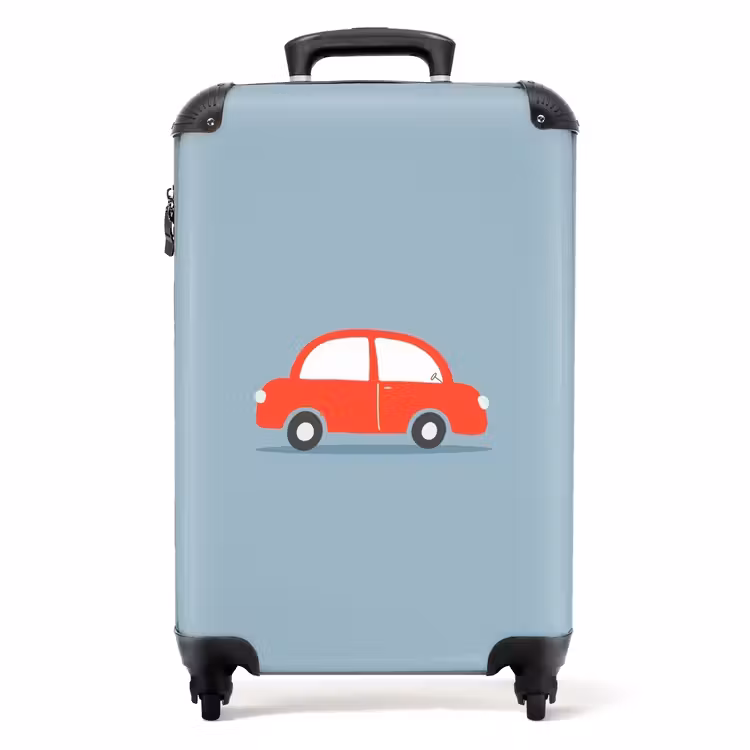 Koffer - Rode auto blauwe achtergrond — 1