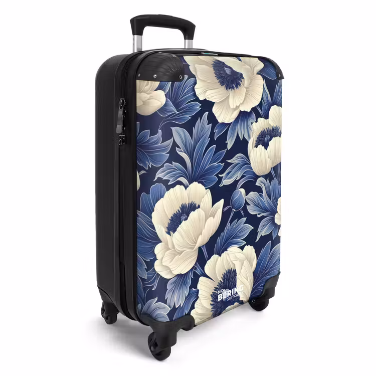 Koffer - Vintage bloemen - Blauw — 4