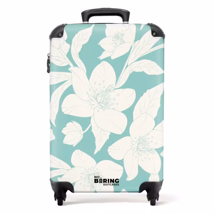 Koffer - Vintage bloemen - Lichtblauw — 1