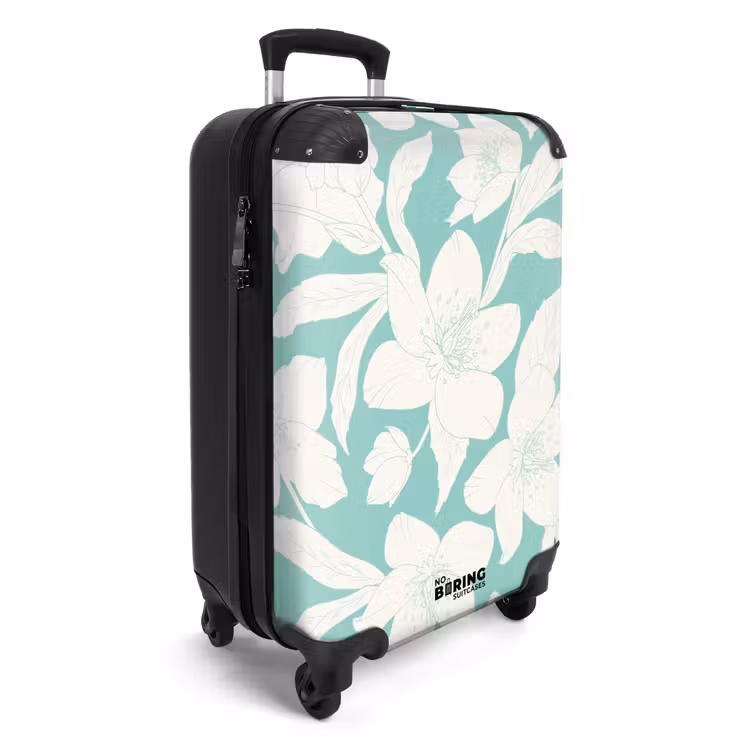 Koffer - Vintage bloemen - Lichtblauw — 4