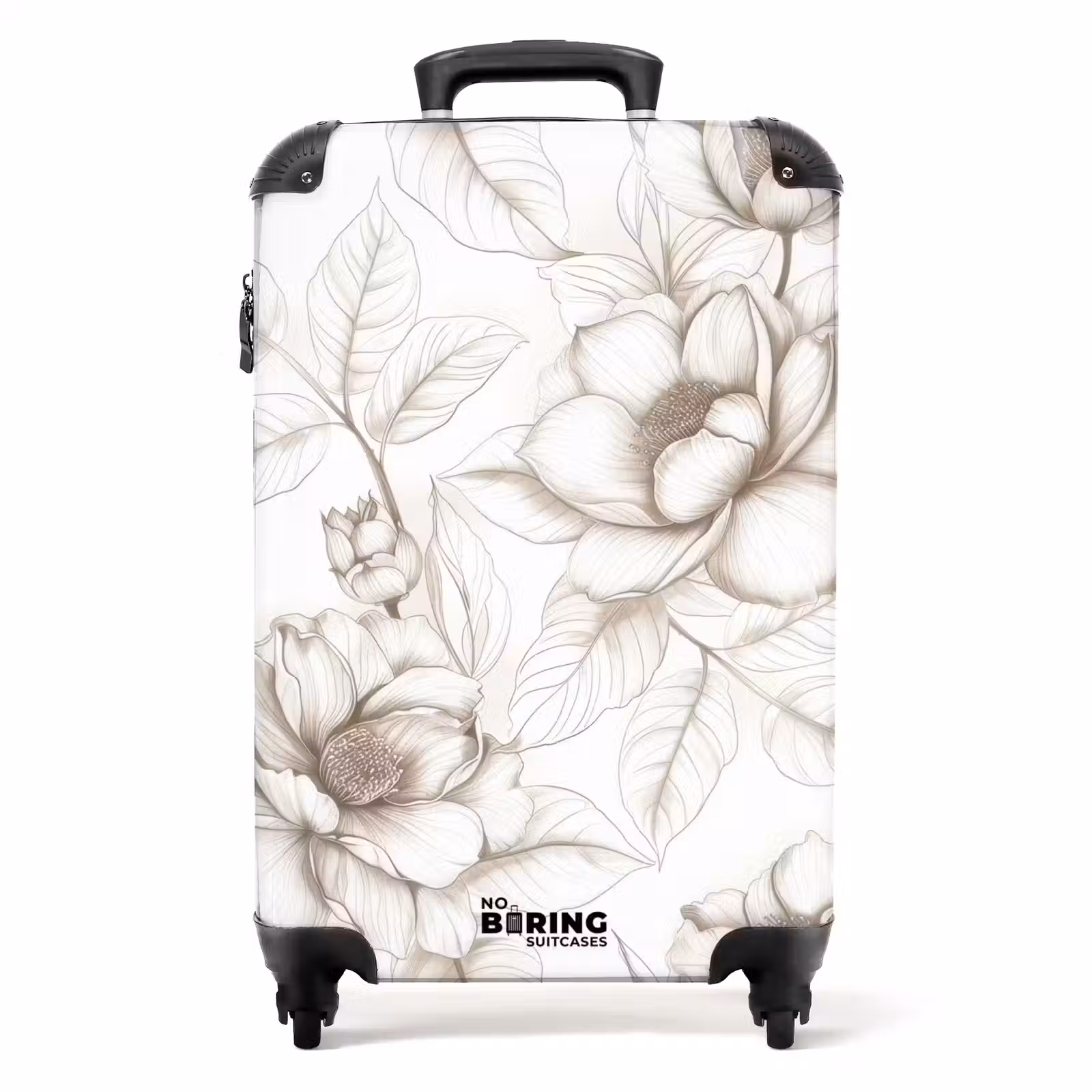 Koffer - Vintage bloemen - beige en crèmewit — 1