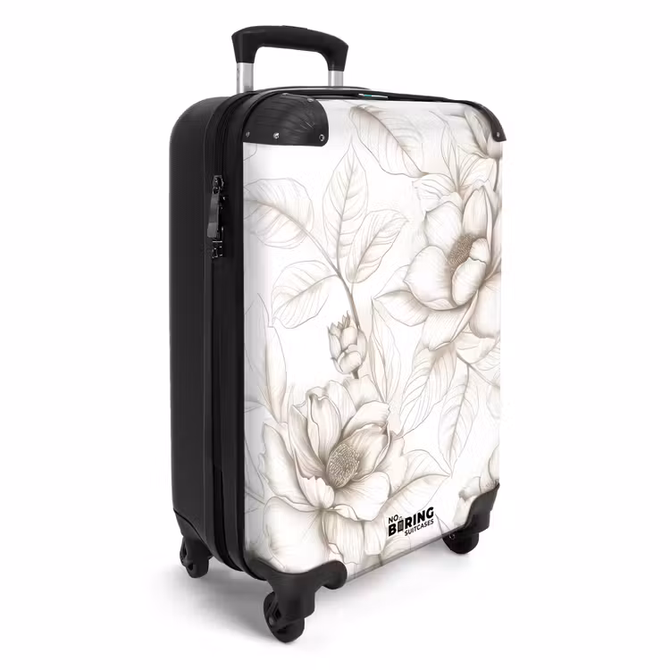 Koffer - Vintage bloemen - beige en crèmewit — 4