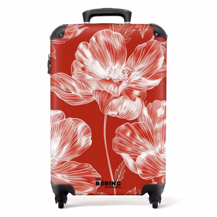 Koffer - Vintage bloemen - Rood — 1