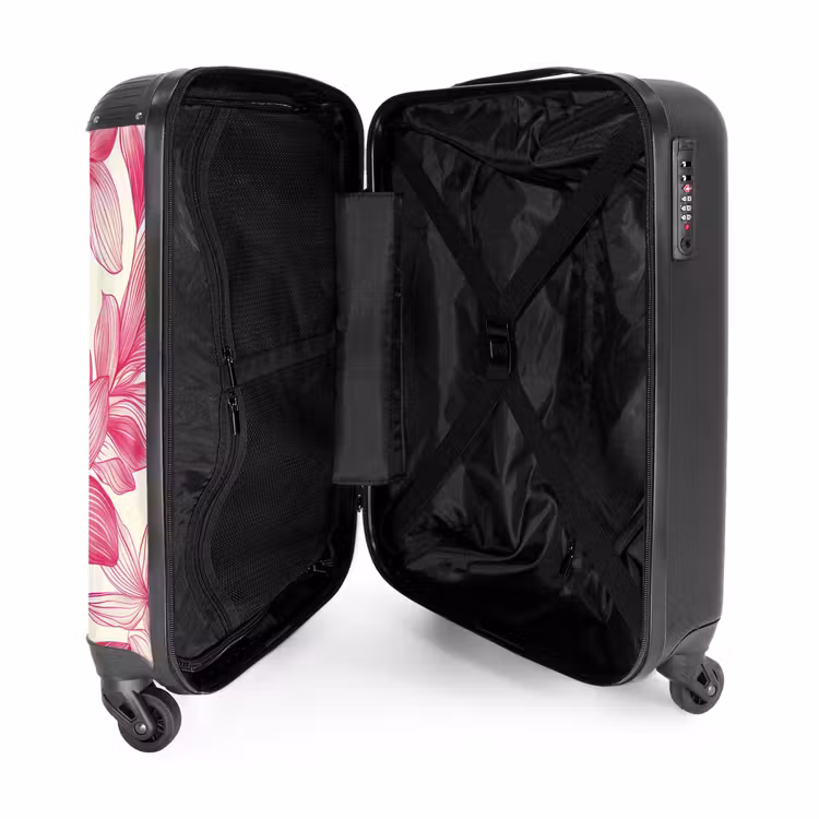 Koffer - Vintage bloemenpatroon - Roze met crème — 3