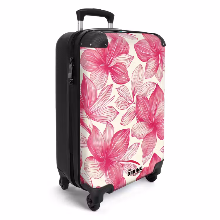 Koffer - Vintage bloemenpatroon - Roze met crème — 4