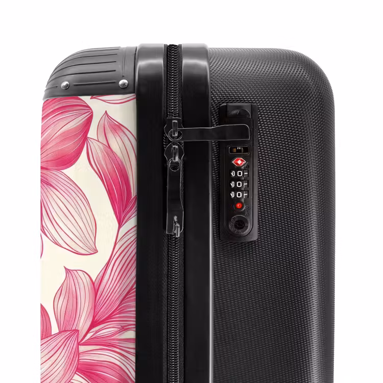 Koffer - Vintage bloemenpatroon - Roze met crème — 5