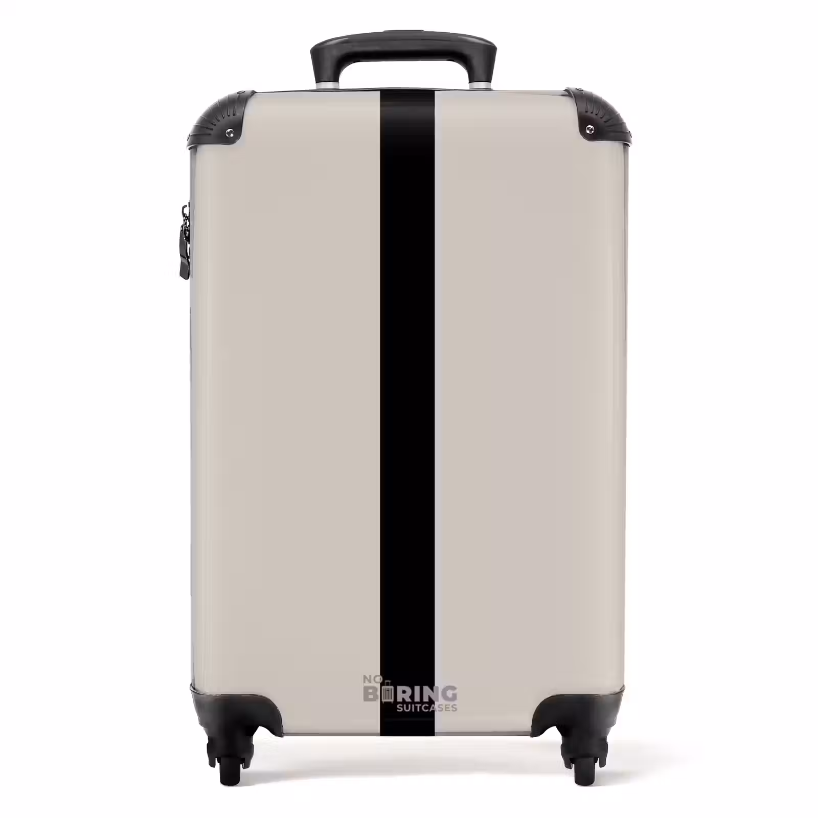 Koffer - Minimal - Licht beige met zwarte streep — 1