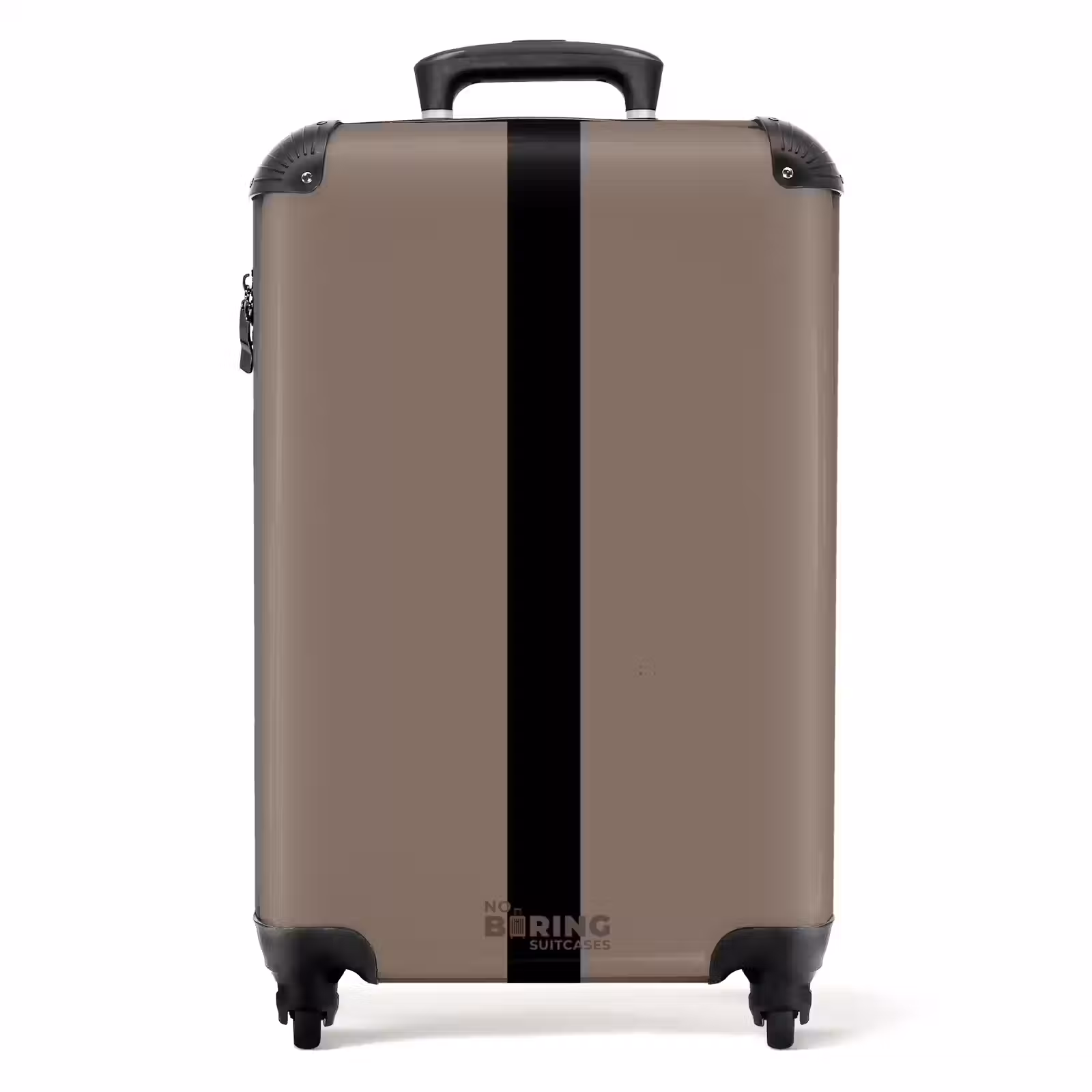 Koffer - Minimal - Taupe met zwarte streep — 1