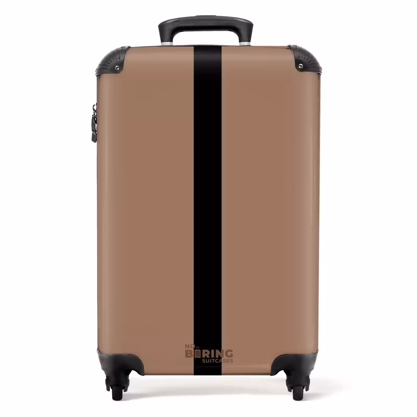 Koffer - Minimal - Warm bruin met zwarte streep — 1