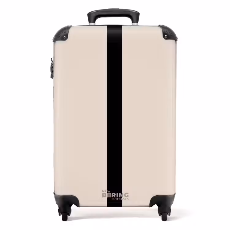 Koffer - Minimal - Beige met zwarte streep — 1