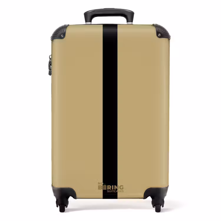 Koffer - Minimal - Goudbruin met zwarte streep — 1
