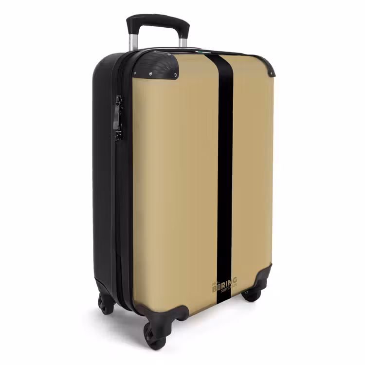 Koffer - Minimal - Goudbruin met zwarte streep — 4