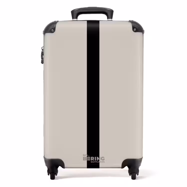 Koffer - Minimal - Licht beige met zwarte streep — 1
