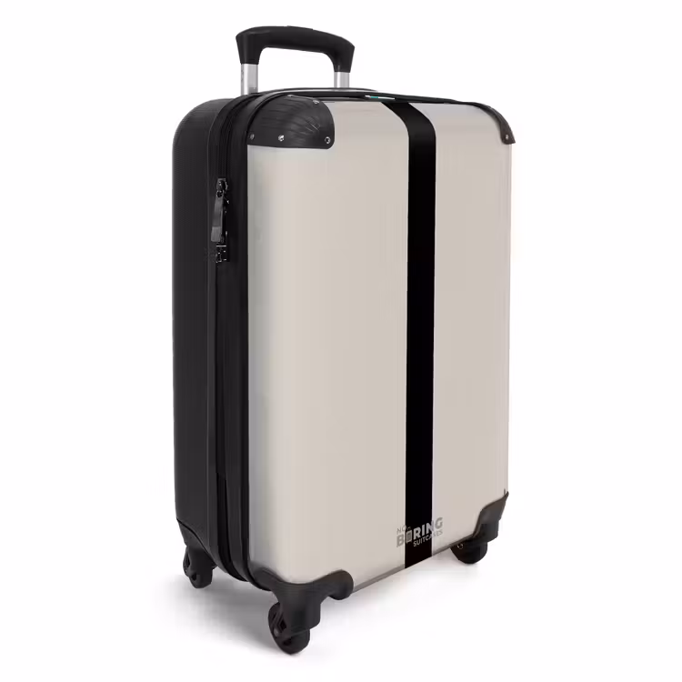 Koffer - Minimal - Licht beige met zwarte streep — 4