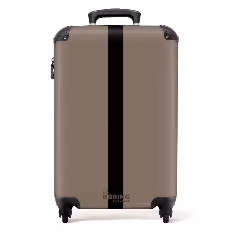 Koffer - Minimal - Taupe met zwarte streep — 1