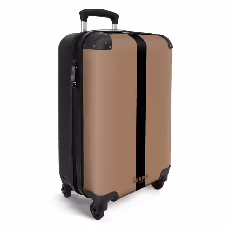 Koffer - Minimal - Warm bruin met zwarte streep — 4
