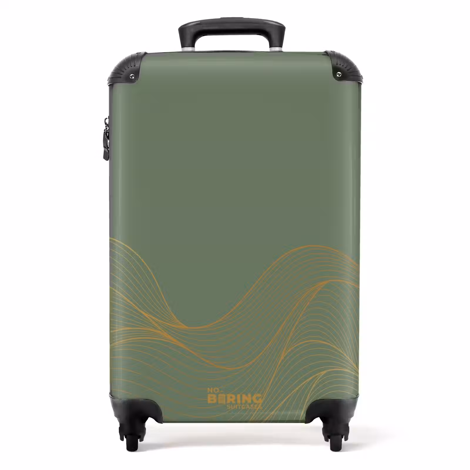 Koffer - Minimal - Grijsgroen met gouden golven — 1