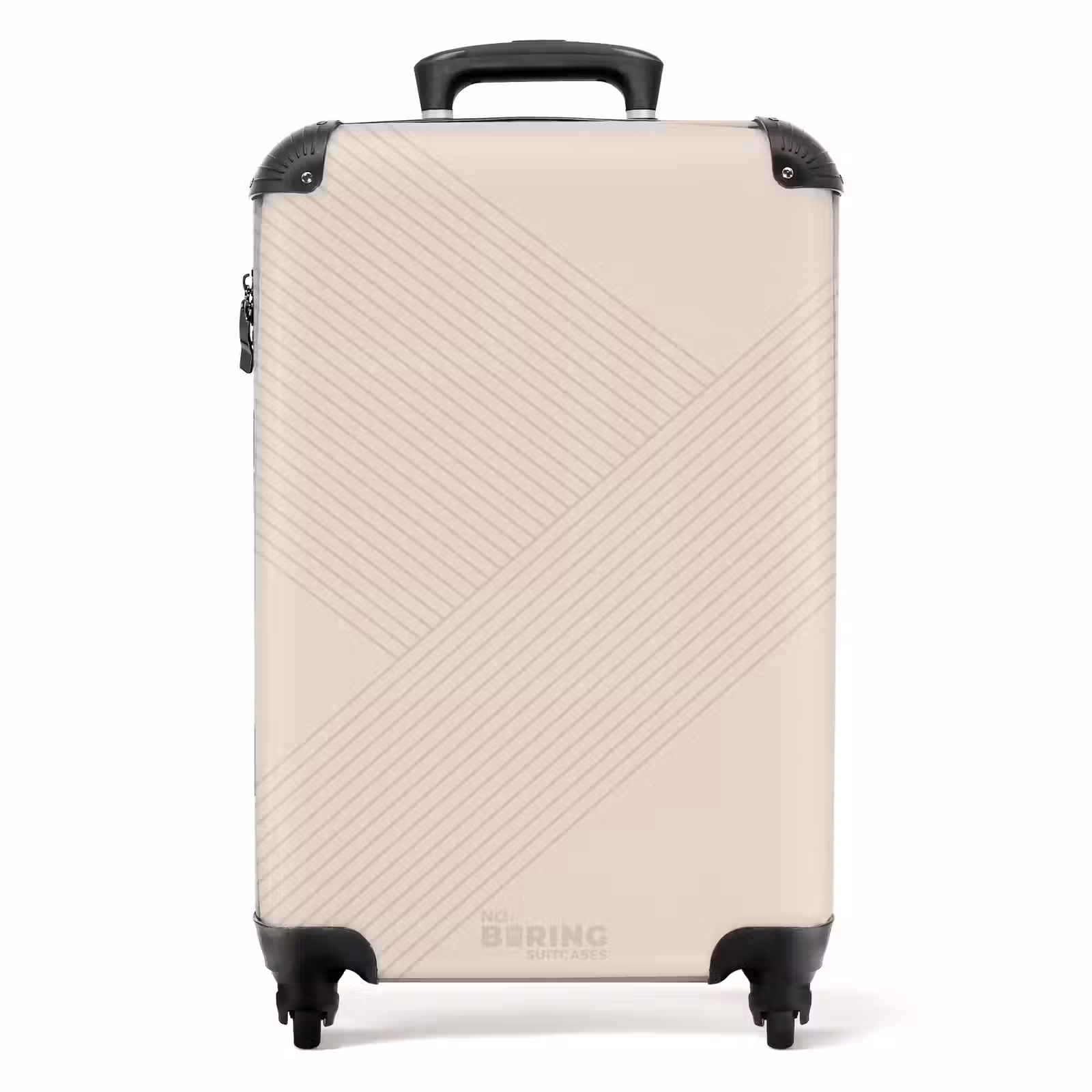 Koffer - Minimal - Kruisende lijnen op warm beige — 1