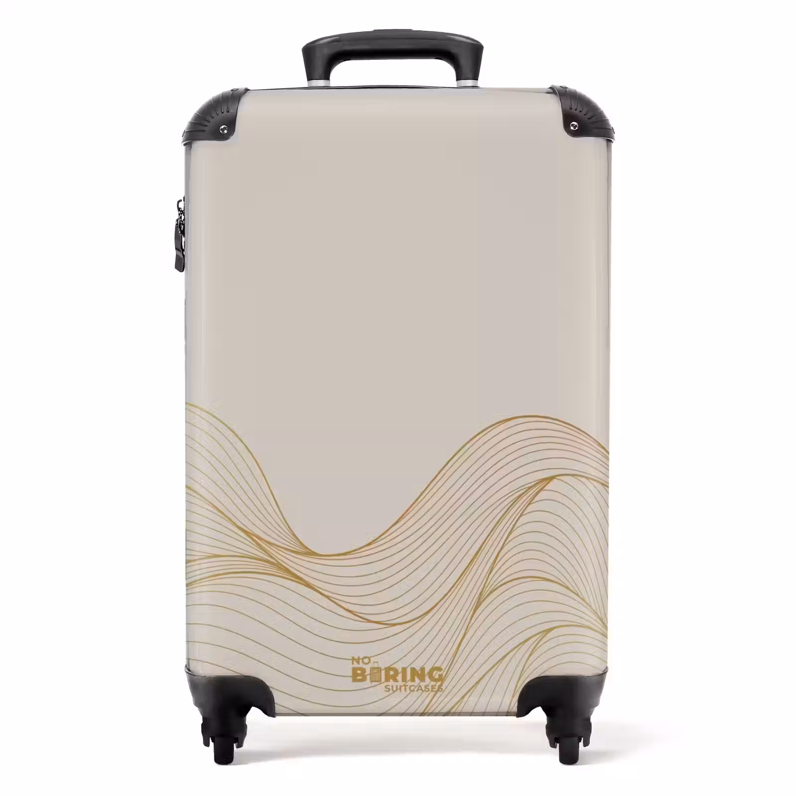 Koffer - Minimal - Licht beige met gouden strepen — 1