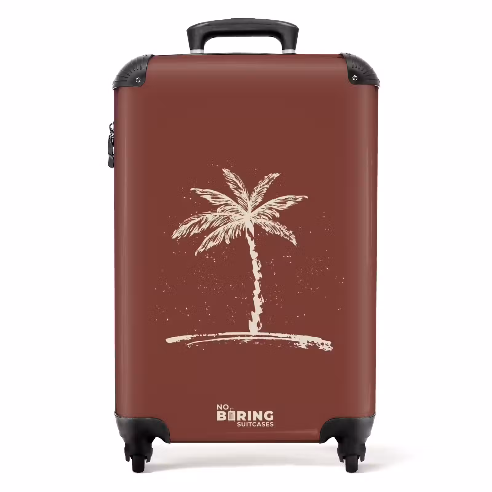 Koffer - Palmbomen - Palmboom op mahoniebruine achtergrond — 1
